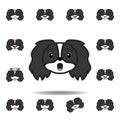 pekingese emoji surprised multicolored icon. Set of pekingese emoji illustration icons. Signs, symbols can be used for web, logo,