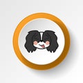 pekingese, emoji, yum, relaxed multicolored button icon. Signs and symbols icon can be used for web, logo, mobile app, UI, UX