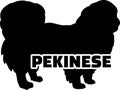 Pekingese silhouette with german name