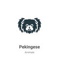 Pekingese vector icon on white background. Flat vector pekingese icon symbol sign from modern animals collection for mobile