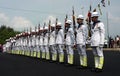 Malaysian Royal Navy TLDM military demonstration during the 85th Malaysian Royalty Free Stock Photo