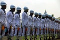 Pelabuhan Klang,Selangor, Malaysia - April 13,2019 : Malaysian Royal Navy TLDM platoon marching during the 85th Malaysian Royal Royalty Free Stock Photo