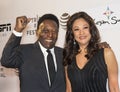 Pele and Wife Marcia Aoki Royalty Free Stock Photo