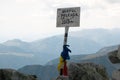 Peleaga peak sign Royalty Free Stock Photo