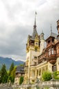 Peles Castle with the big tower Royalty Free Stock Photo