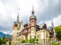 Peles Castle in the Carpathian Mountains Royalty Free Stock Photo
