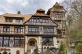 Peles Castle, Romania. Famous Neo-Renaissance castle and ornamental garden