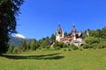 Peles castle Sinaia in autumn season, Transylvania, Romania protected by Unesco World Heritage Site Royalty Free Stock Photo