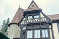 The Peles Castle from Sinaia Romania, exterior detail. Royalty Free Stock Photo