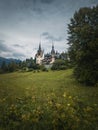 Peles Castle in Sinaia, Romania. Famous Neo-Renaissance palace of the royal family located in the heart of Carpathian mountains Royalty Free Stock Photo