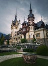 Peles Castle in Sinaia, Romania. Famous Neo-Renaissance palace of the royal family located in the heart of Carpathian mountains Royalty Free Stock Photo