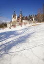 Peles castle, Sinaia Romania. winter scene Royalty Free Stock Photo