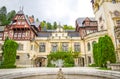 Peles Castle view of the front facade Royalty Free Stock Photo