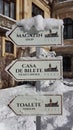 Peles Castle - winter - signs Royalty Free Stock Photo