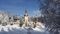Peles Castle - winter Royalty Free Stock Photo