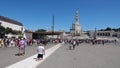 Pelgrim crawling on knees at Basilica of Our Lady of Fatima in Portugal Royalty Free Stock Photo