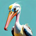 Pelican beak bill water bird simple comedy Royalty Free Stock Photo