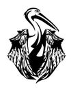 Pelican bird with folded wings vector design