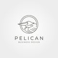 Pelican bird line art logo vector symbol illustration design Royalty Free Stock Photo
