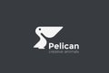 Pelican bird Logo abstract design template