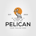 pelican bird or stork poultry logo vector illustration design Royalty Free Stock Photo