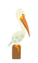 Pelican bird vector silhouette illustration.