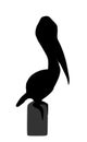 Pelican bird vector silhouette illustration.