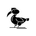 Pelican black icon, vector sign on isolated background. Pelican concept symbol, illustration Royalty Free Stock Photo