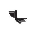 Pelican black vector concept icon. Pelican flat illustration, sign Royalty Free Stock Photo