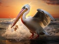 Pelican catching some fish Royalty Free Stock Photo