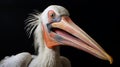 Surprised White Pelican: Realistic Hyper-detailed Portrait In Pigeoncore Style