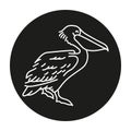 Pelican color line illustration. Marine mammals. Royalty Free Stock Photo