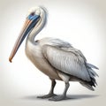 Pacific Pelican: Hyper-realistic 3d Illustration In Flat Shading Style