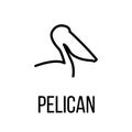 Pelican icon or logo in modern line style. Royalty Free Stock Photo