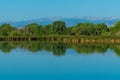 Pelican Lake in St. Vrain State Park near the Rocky Mountains Royalty Free Stock Photo