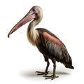 Pelican - Pelecanus occidentalis in front of a white background