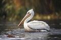 Pelican (Pelecanus onocrotalus) in natural habitat