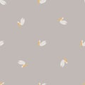 Pelican sitting seamless pattern. Background of sea birds