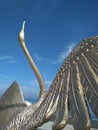 Pelican, stork statue at centre point makassar, south sulawesi, indonesia