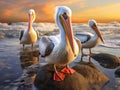 Pelican trio Made With Generative AI illustration