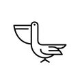 Pelican vector icon on white background. Flat vector pelican icon symbol sign from modern animals collection Royalty Free Stock Photo