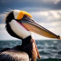 Pelican wild animal living in nature, part of ecosystem