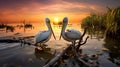 pelicans on the beach pelicans on sunset pelicans at sunset