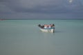 Pelicans Resting on a Wooden Fishing Boat Royalty Free Stock Photo