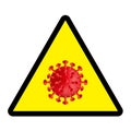 Danger sign, virus alert, covid. Safe zone, quarantine