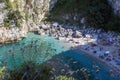 Remote beach Fakistra at Pelion in Greece Royalty Free Stock Photo