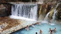 PELLA - MACEDONIA GREECE, January 17 2018: Loutra Pozar baths known as natural hot springs thermal baths Royalty Free Stock Photo