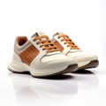 Pelle Corte Whiteorange T517b00 Soft Leather Sneaker - Symmetrical Grid Style