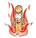 Pellet cartoon with flame isolated