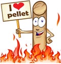 Pellet cartoon with signboard